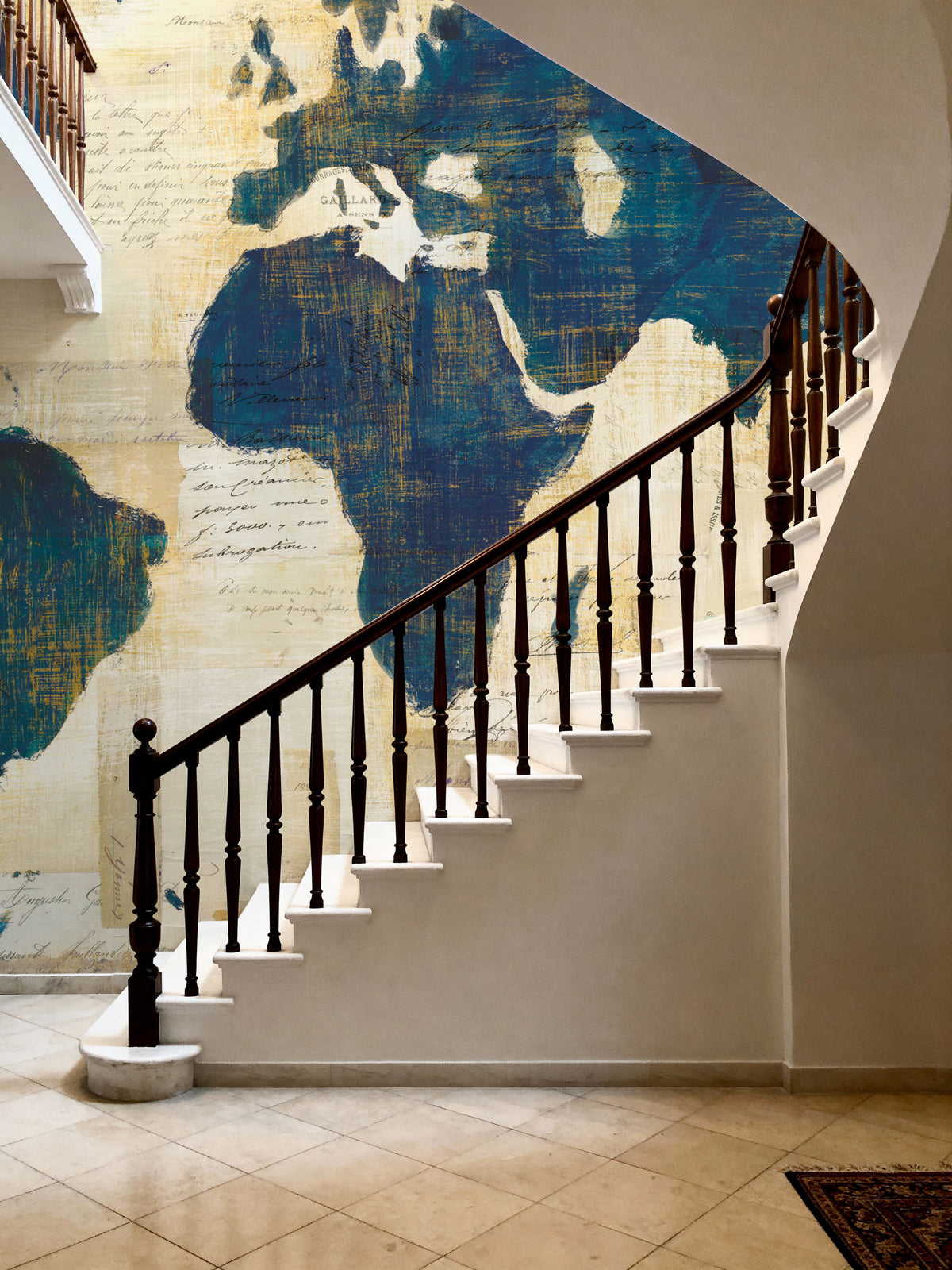 World Map Collage Mural Wallpaper - room preview 05