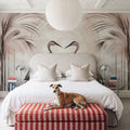 Cranes At Sunset Smoke Mural Wallpaper - room preview 05