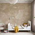 Painted Dreamy Clouds, Sepia Mural Wallpaper - room preview 05