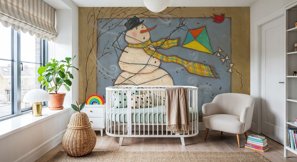 Seasonal Snowman III Mural Wallpaper - room preview 05