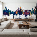 Koblenz Germany Skyline Blue & Bronze Mural Wallpaper - room preview 05