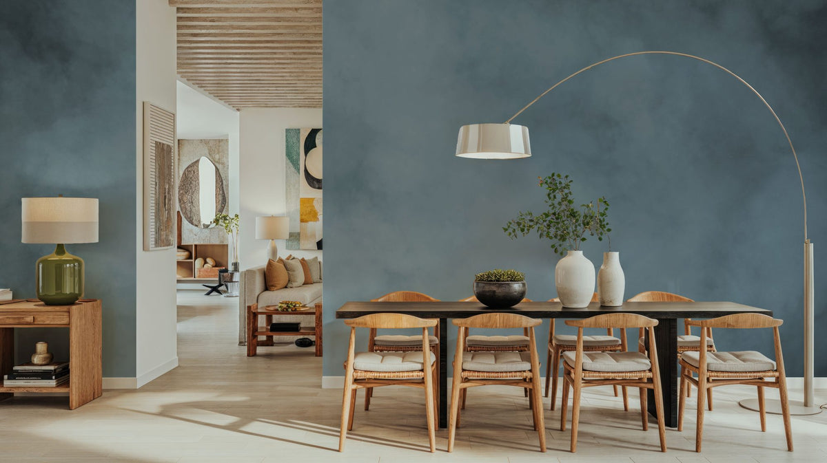 Soft Fog, Ocean Blue Mural Wallpaper - room preview 05