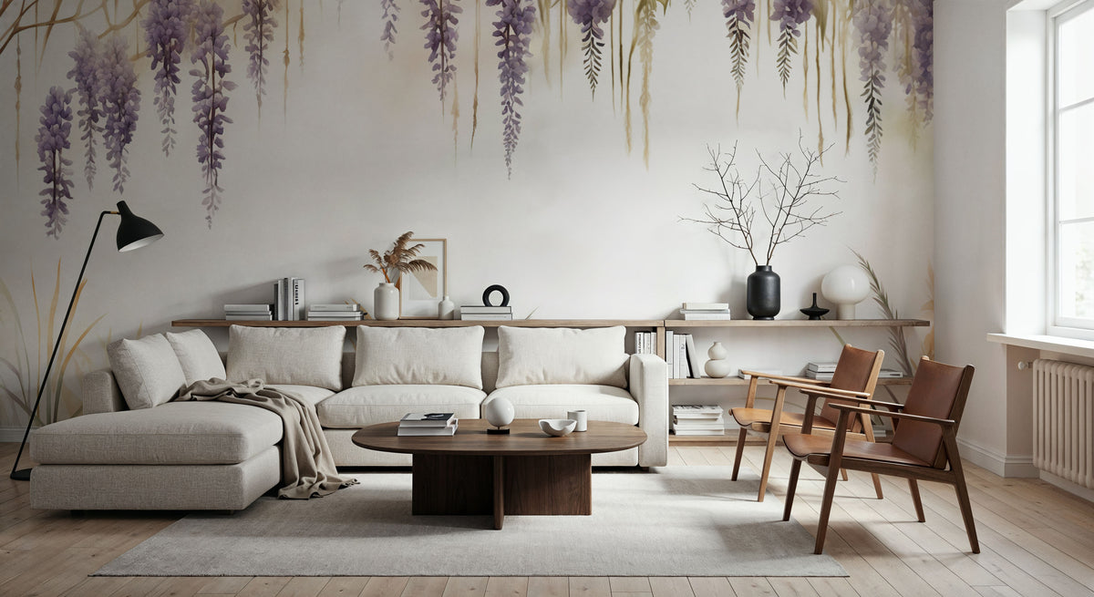Wisteria and Field Grasses Mural Wallpaper - room preview 05