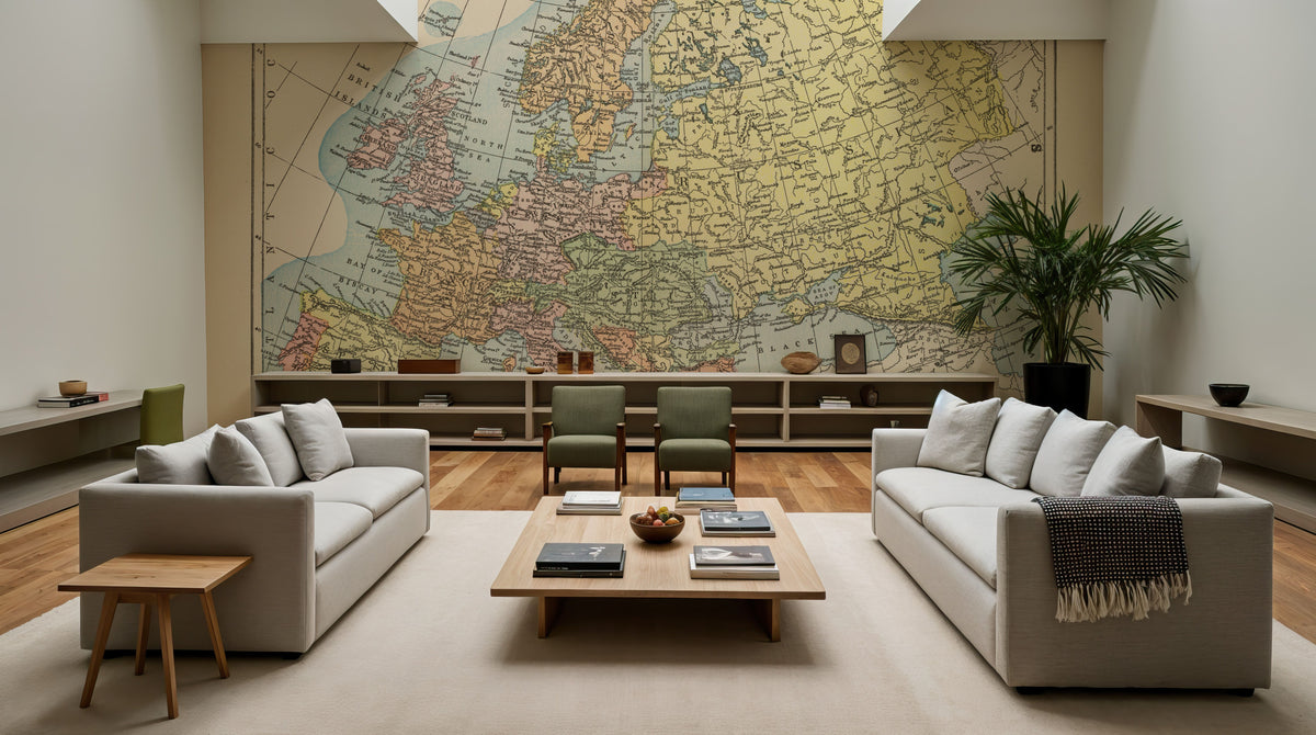 Map of Europe Mural Wallpaper - room preview 05