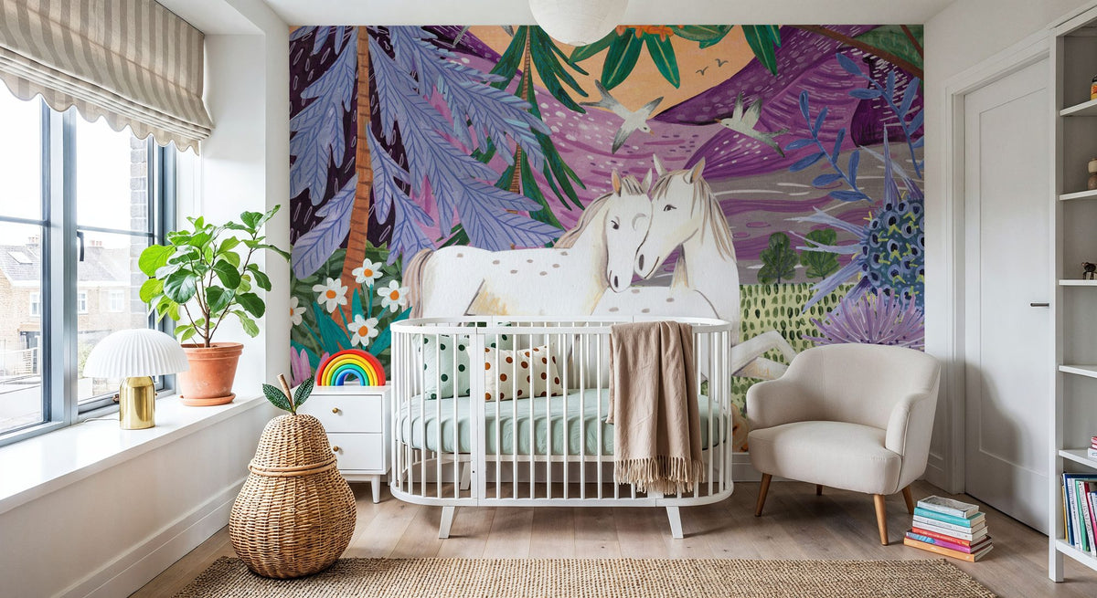 Horses in the Mountains Mural Wallpaper - room preview 05