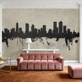Denver Skyline Concrete Mural Wallpaper - room preview 05