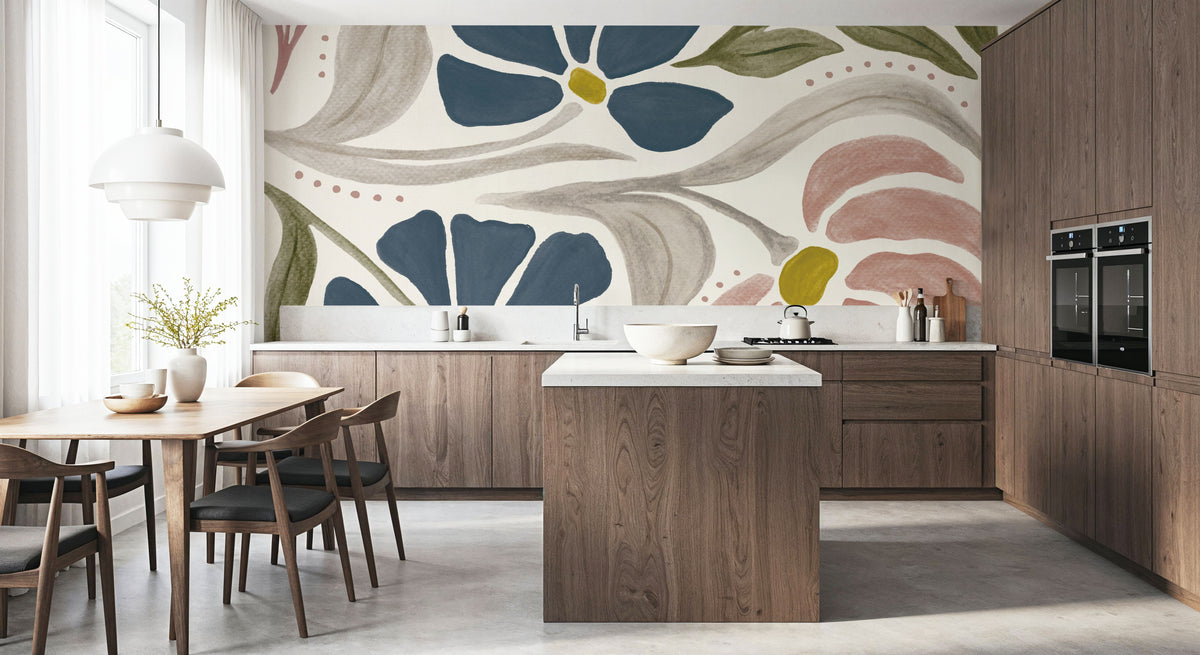Modern Petals II Honeybloom Mural Wallpaper - room preview 05