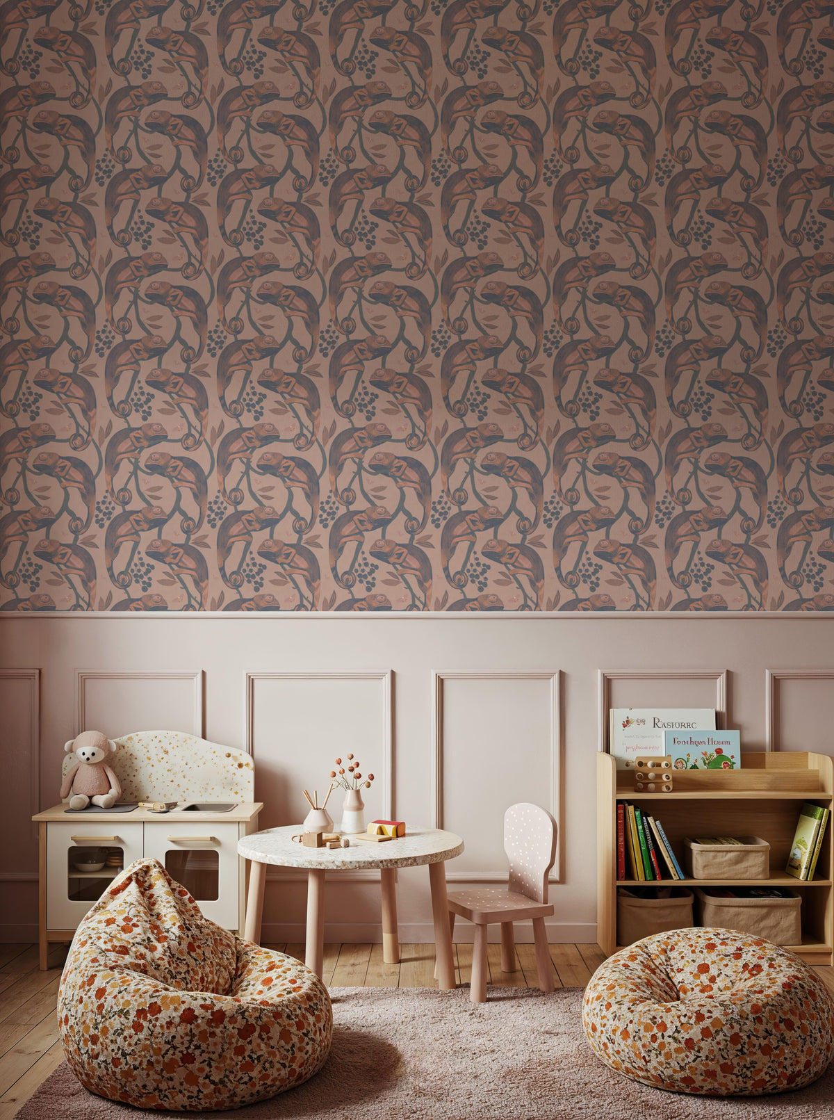 Chamelion Burnt Orange Mural Wallpaper - room preview 05
