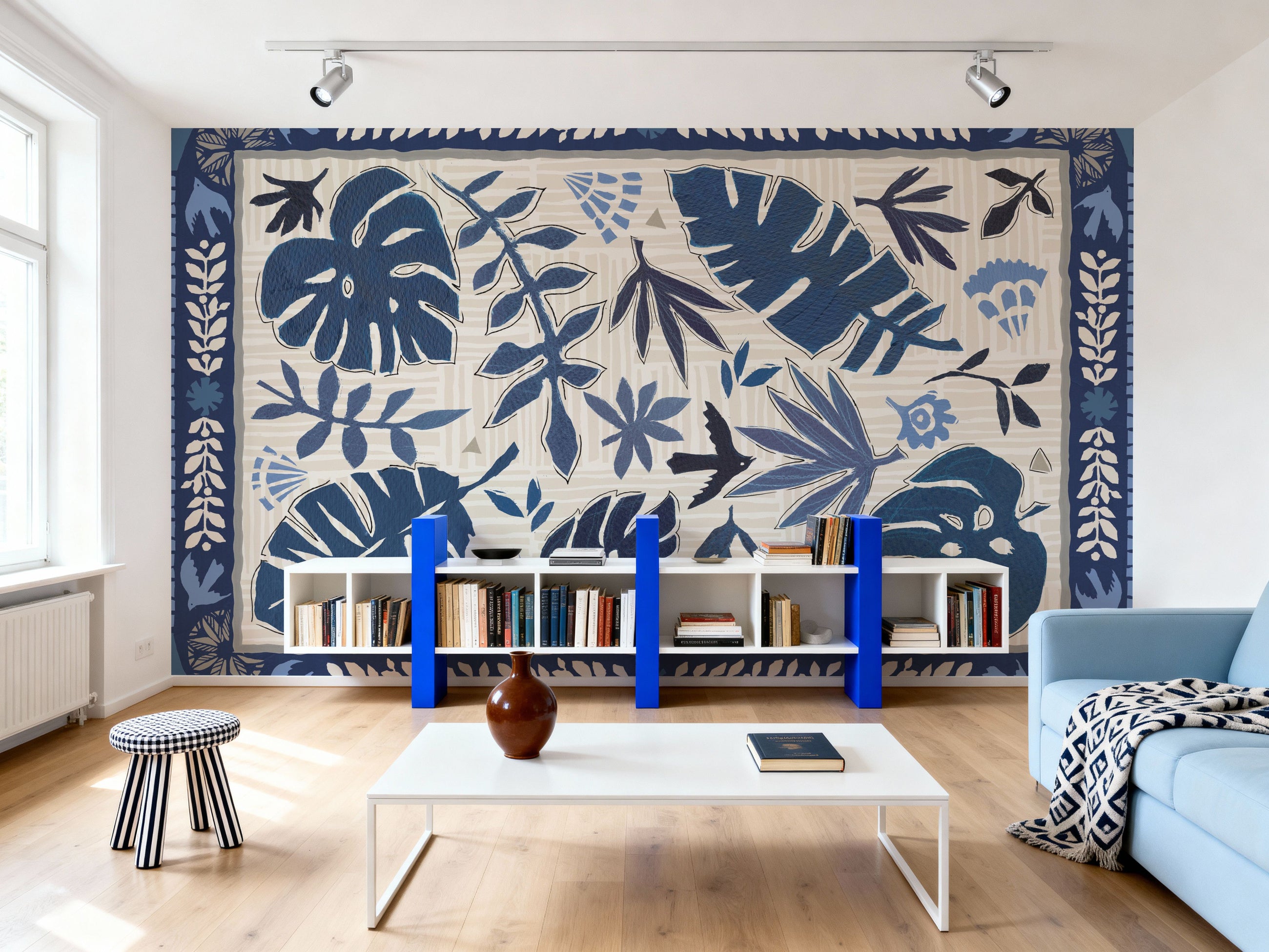 Desert Flair Blue Mural Wallpaper