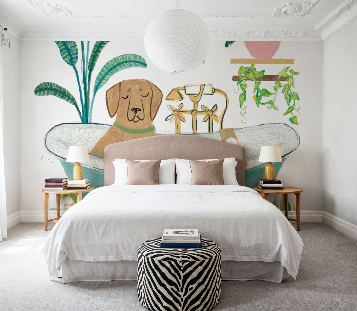Urban Jungle Bath IV Pet Mural Wallpaper - room preview 05