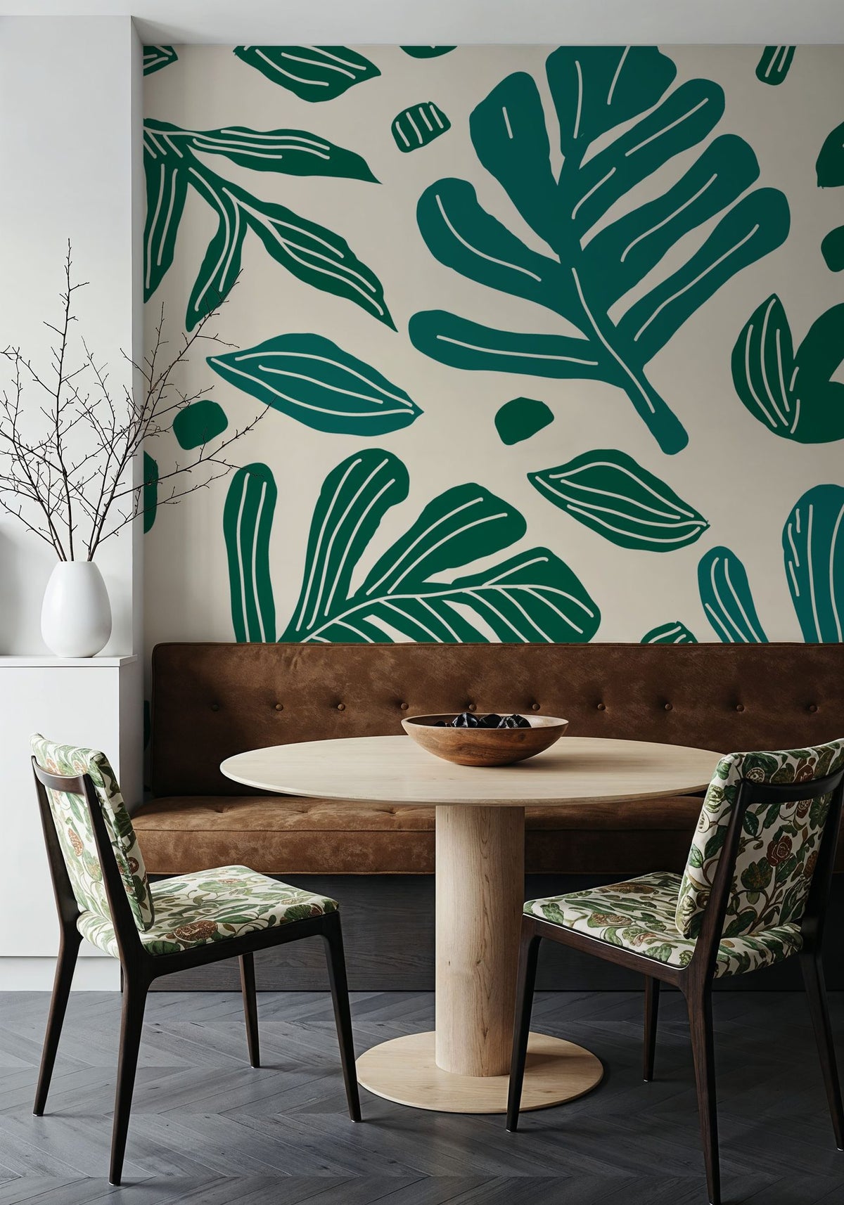 Monstera Cuttings, Green Mural Wallpaper - room preview 05