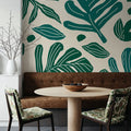 Monstera Cuttings, Green Mural Wallpaper - room preview 05