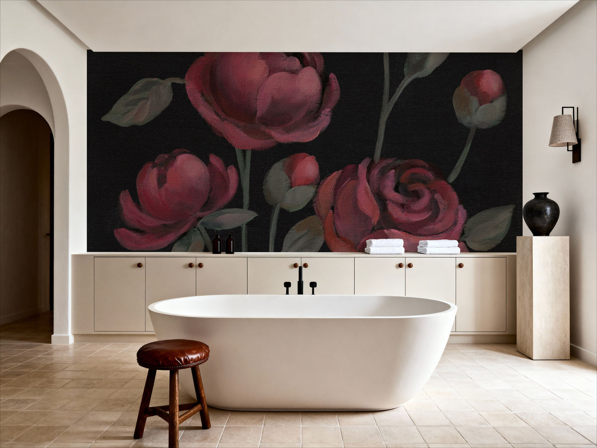Burgundy Bloom II Mural Wallpaper - room preview 05