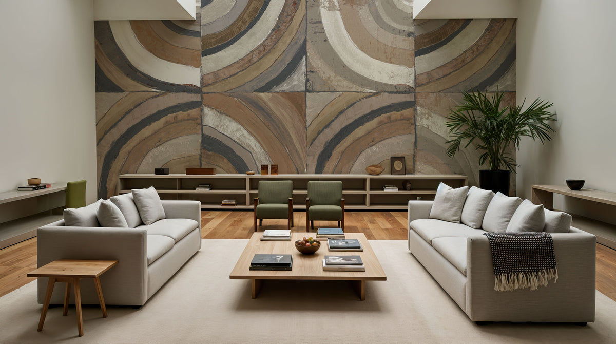 The Center I Abstract Dark Mural Wallpaper - room preview 05