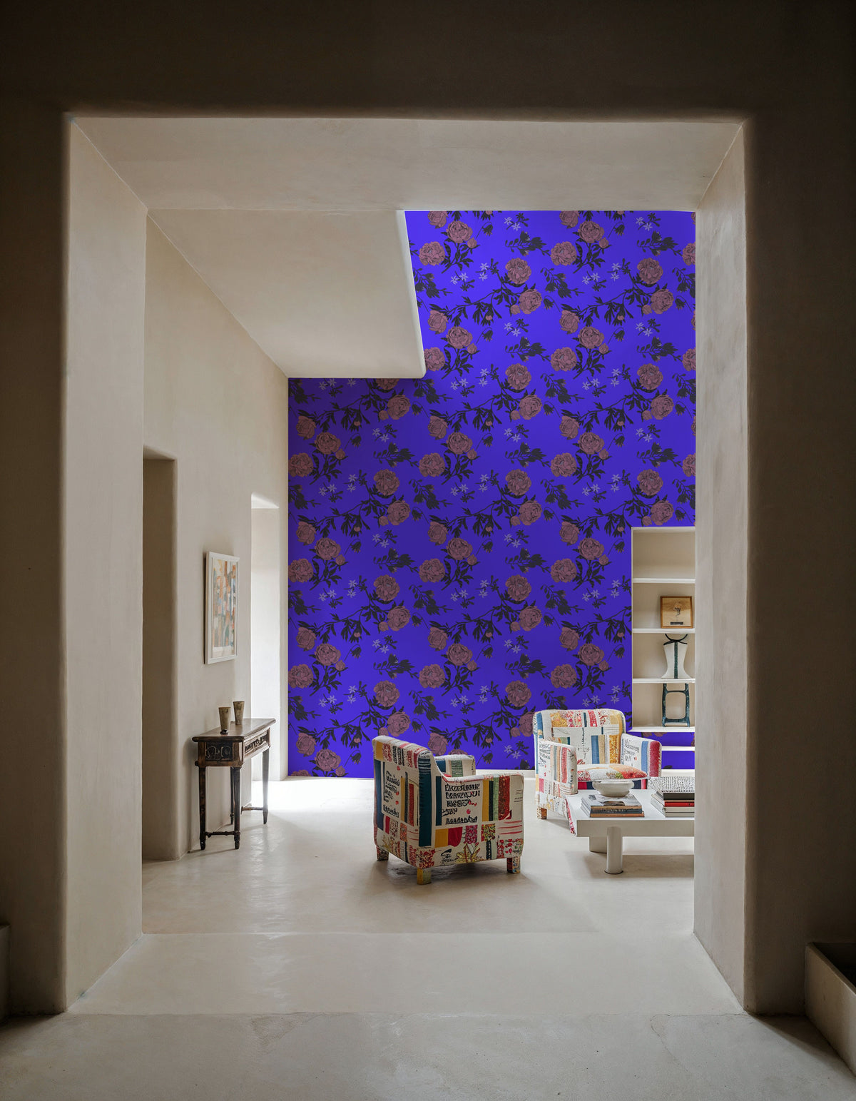 Peony Passion, Ultramarine Mural Wallpaper - room preview 05