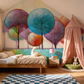 Whimsical Tree Grove Mural Wallpaper - room preview 05