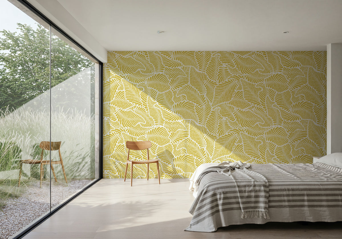 Fern Cut-Outs Pattern, Citrus Mural Wallpaper - room preview 05