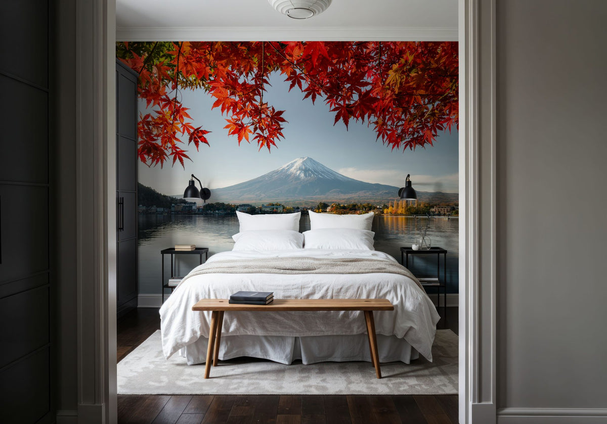 Mount Fuji Fall Mural Wallpaper - room preview 05