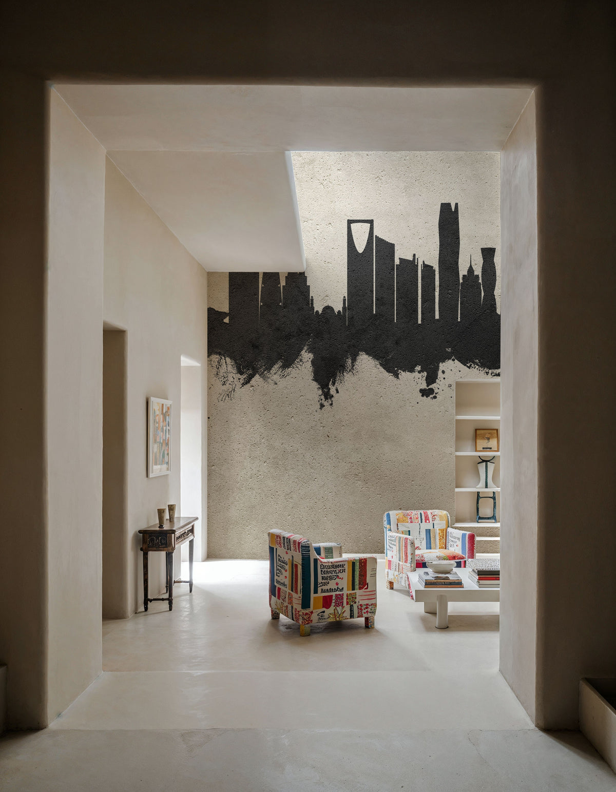 Riyadh Saudi Arabia Skyline Concrete Mural Wallpaper - room preview 05