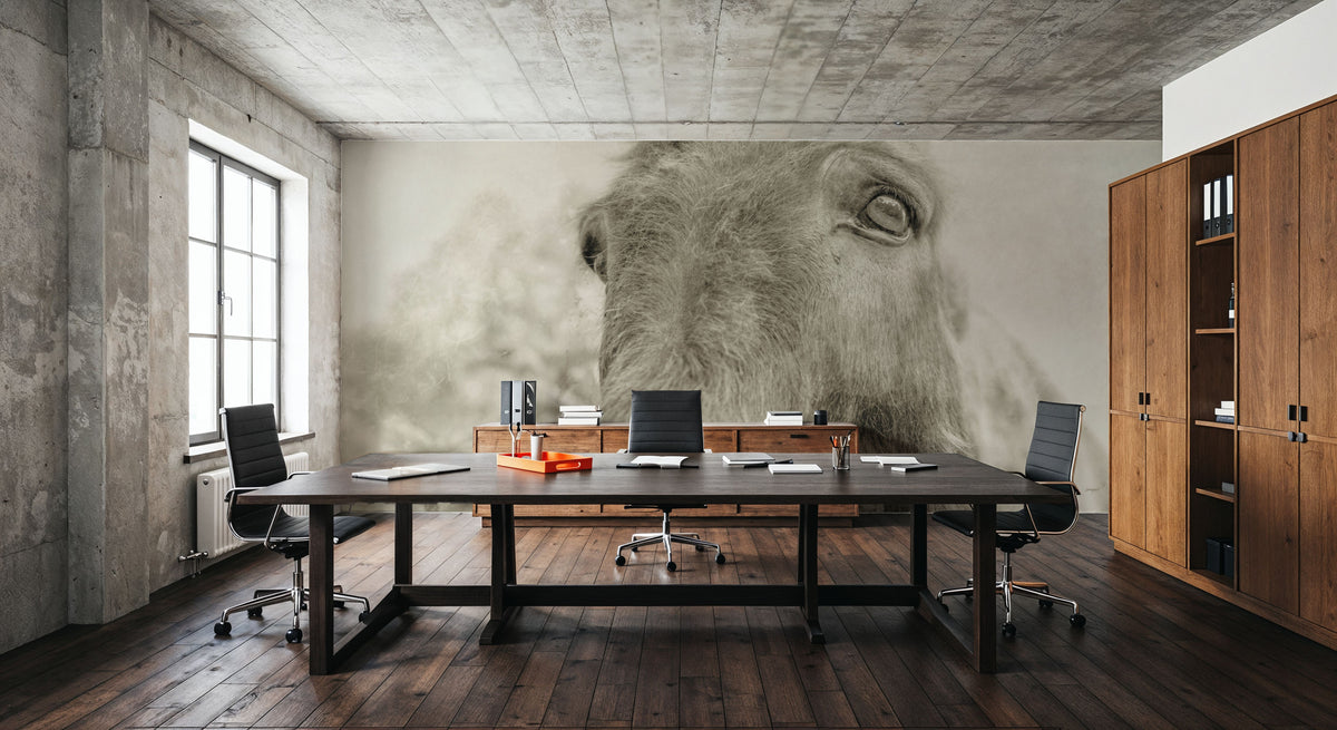 Donkey Pasture Sepia Mural Wallpaper - room preview 05