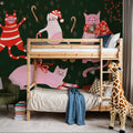 Mischief Kitty Christmas I Mural Wallpaper - room preview 05