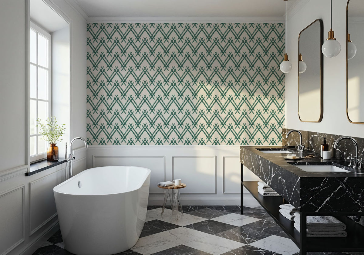 Woodland Tops Tropical Green Mural Wallpaper - room preview 05