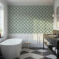 Woodland Tops Tropical Green Mural Wallpaper - room preview 05