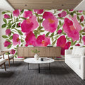 Rose Blooms Mural Wallpaper - Red Tone - room preview 05