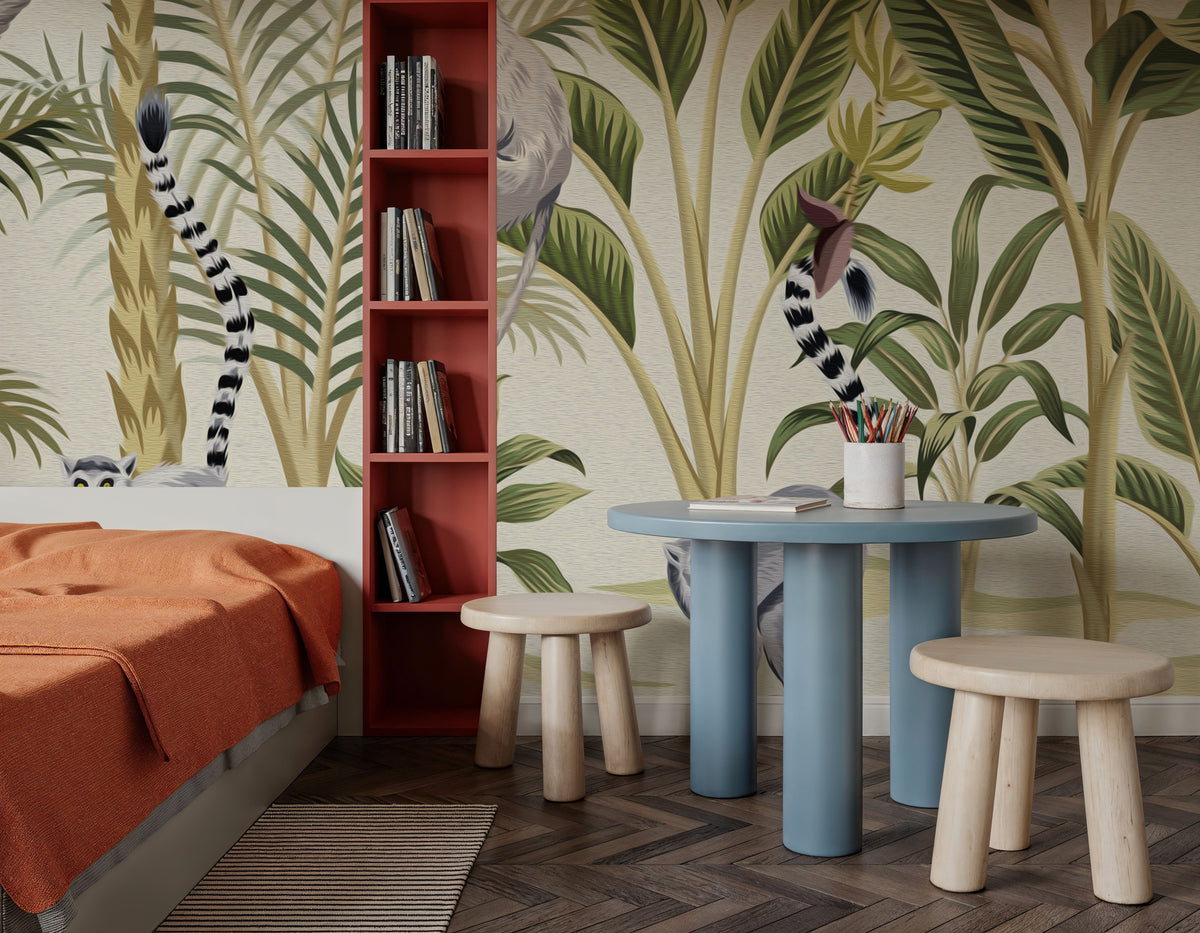 Where the Monkey's Play Mural Wallpaper - room preview 05
