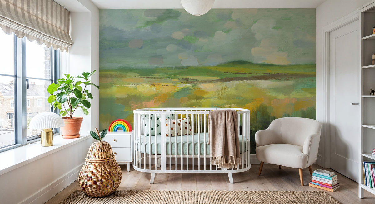 Sunlit Meadow Mural Wallpaper - Warm Tone - room preview 05
