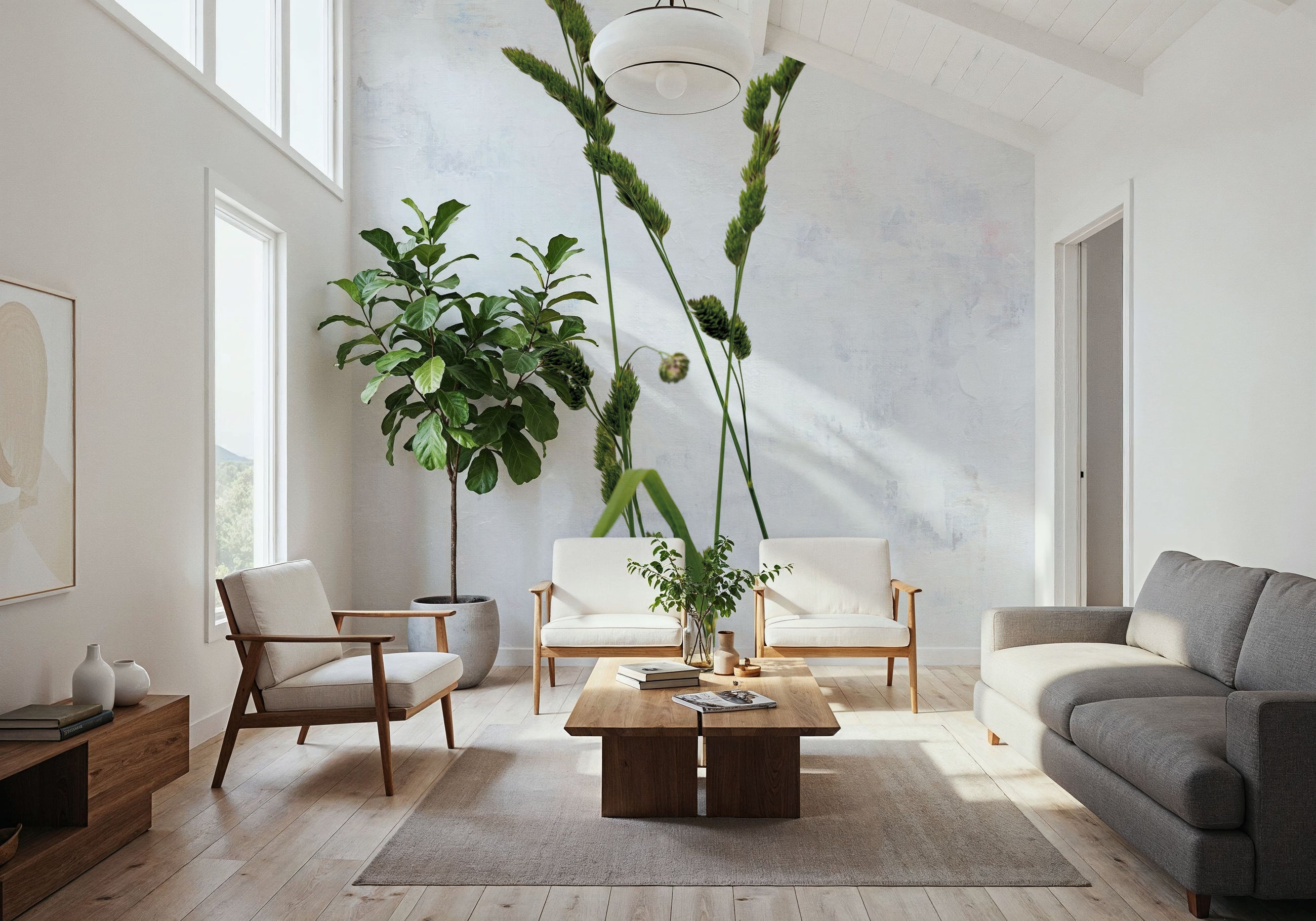Cat Grass Mural Wallpaper