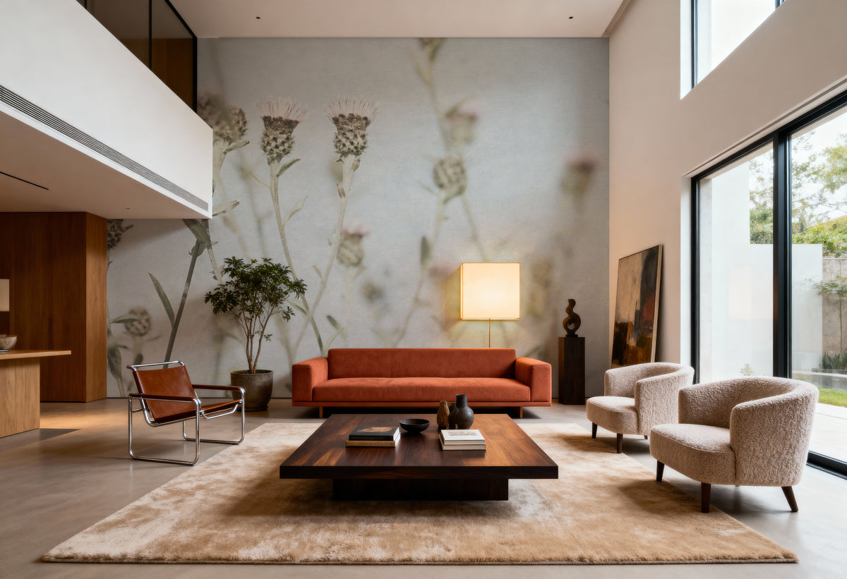 Wild Flowers I Clean Mural Wallpaper - room preview 05