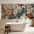 Dahlia Days, Orange Mural Wallpaper - room preview 05