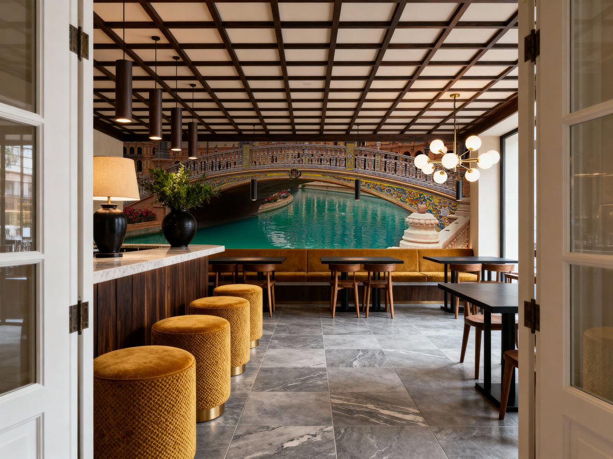 Spanish Bridge Mural Wallpaper - room preview 05