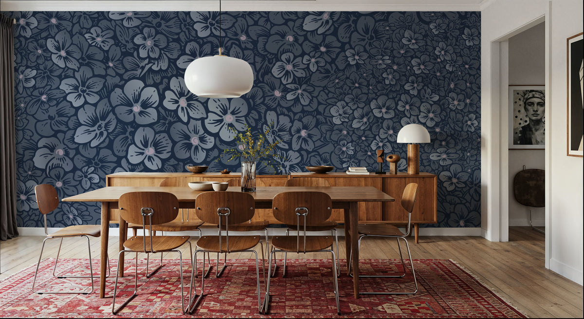 Hydrangea Heart Mural Wallpaper - room preview 05