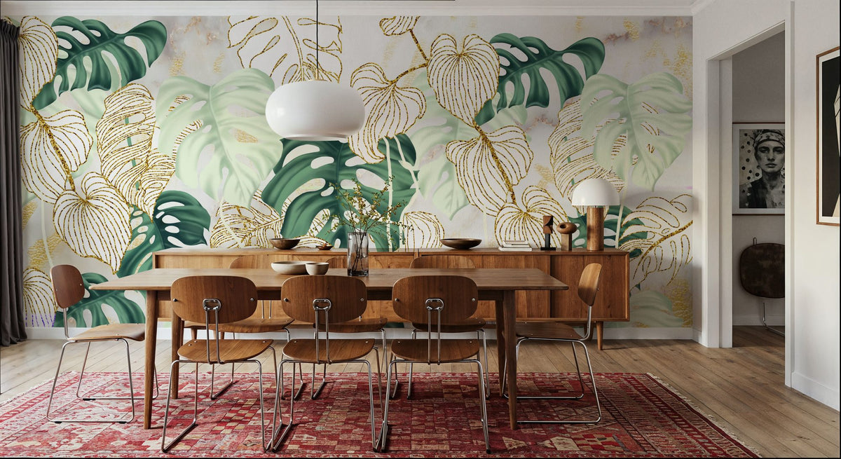 Weird Leaves Mural Wallpaper - room preview 05