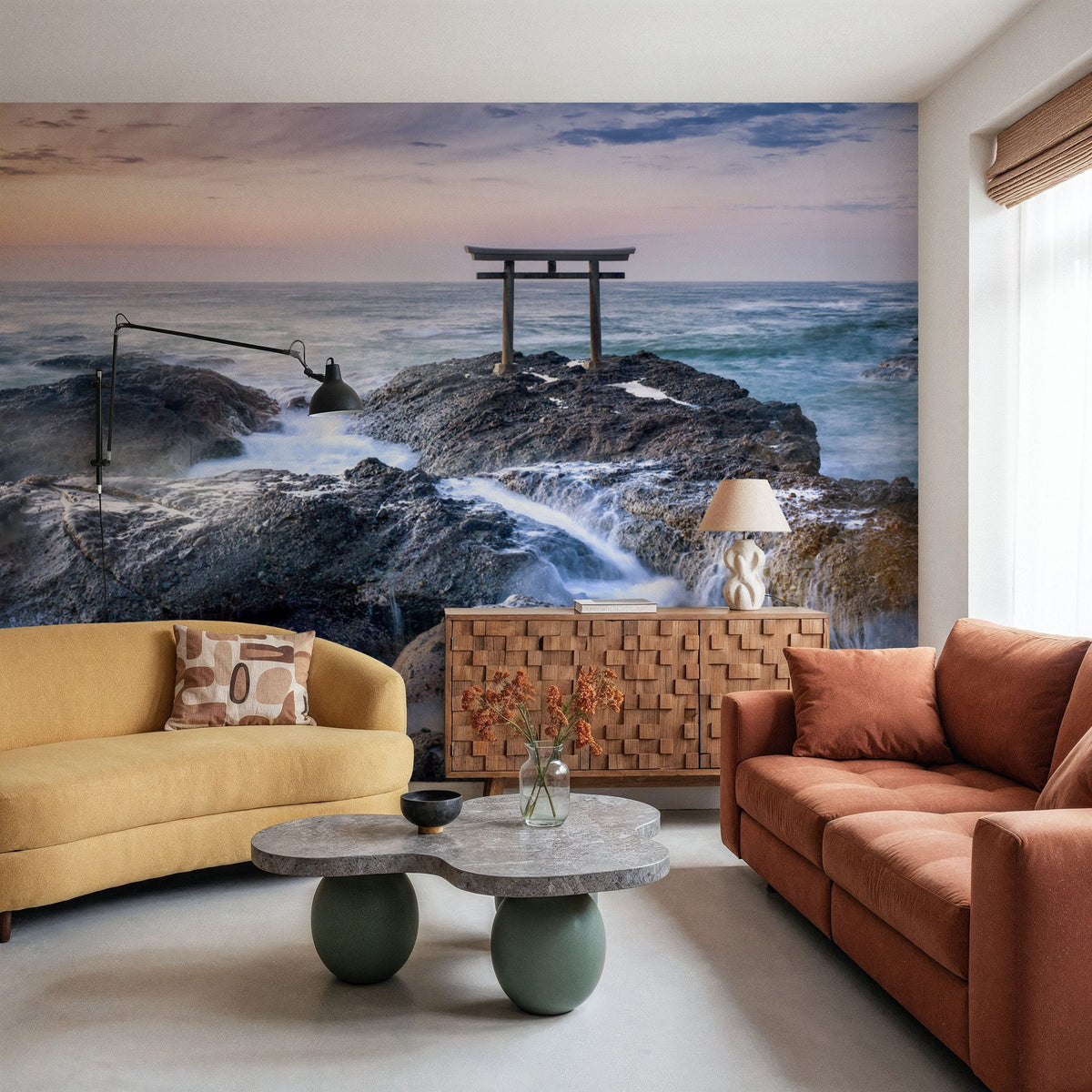 Sunset Shrine Mural Wallpaper - room preview 05