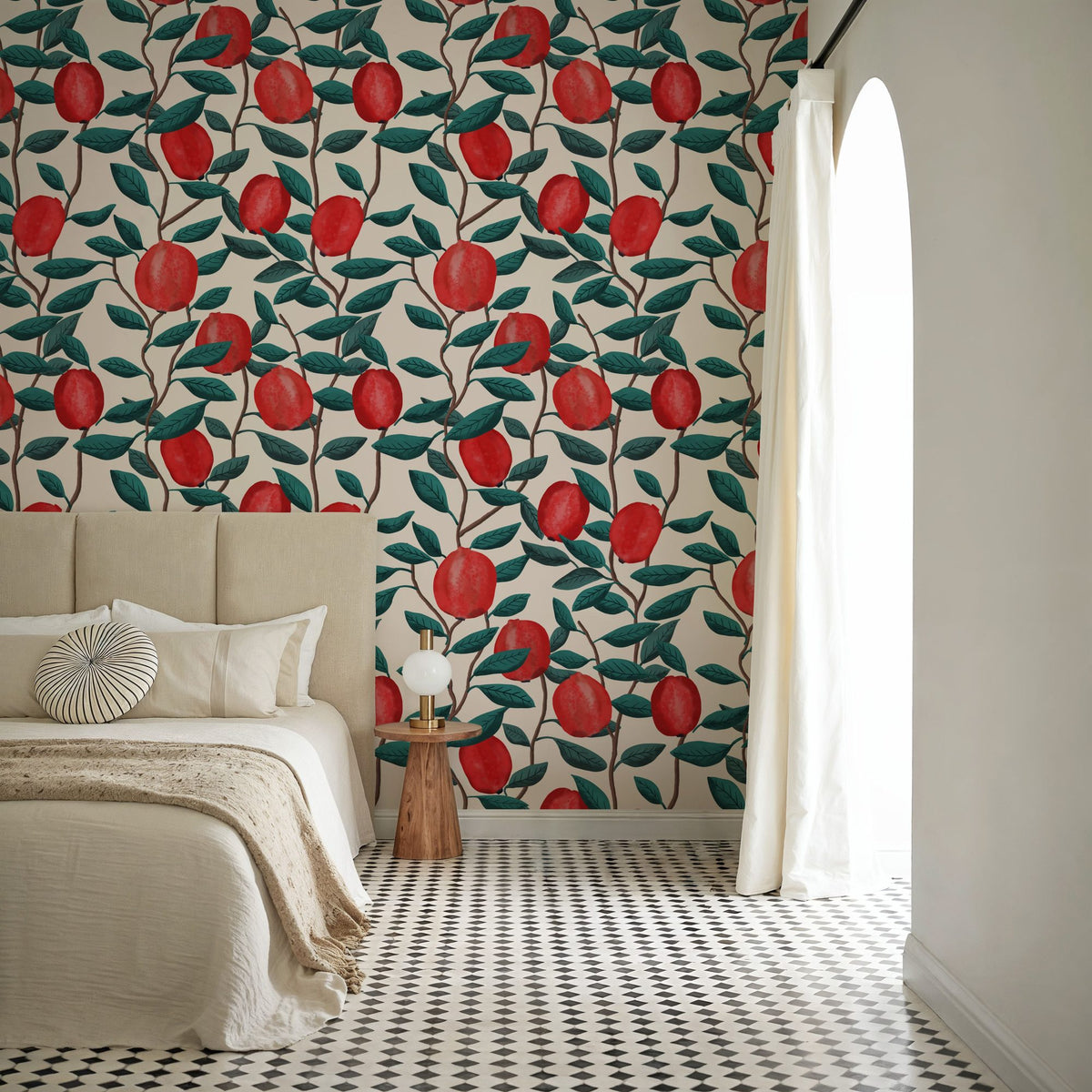 Pomegranate, Snow Mural Wallpaper - room preview 05