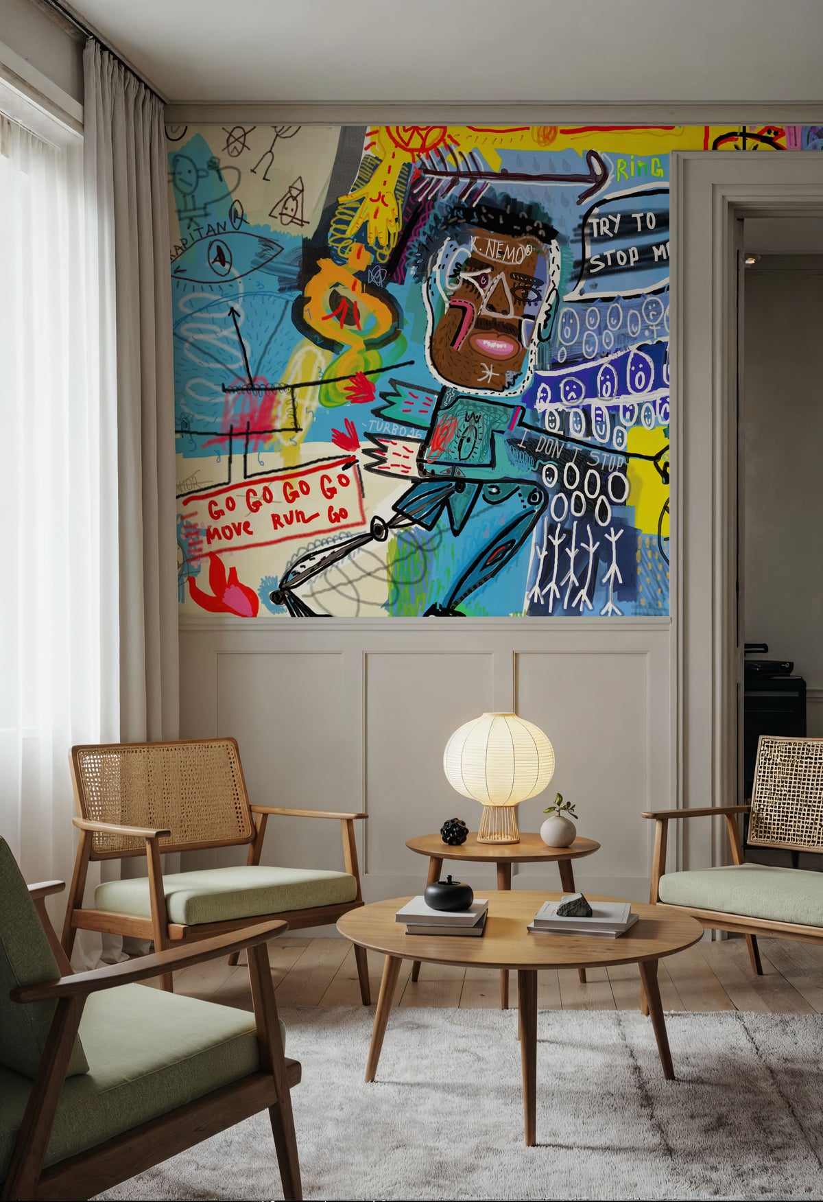 Running in Circles Mural Wallpaper - room preview 05