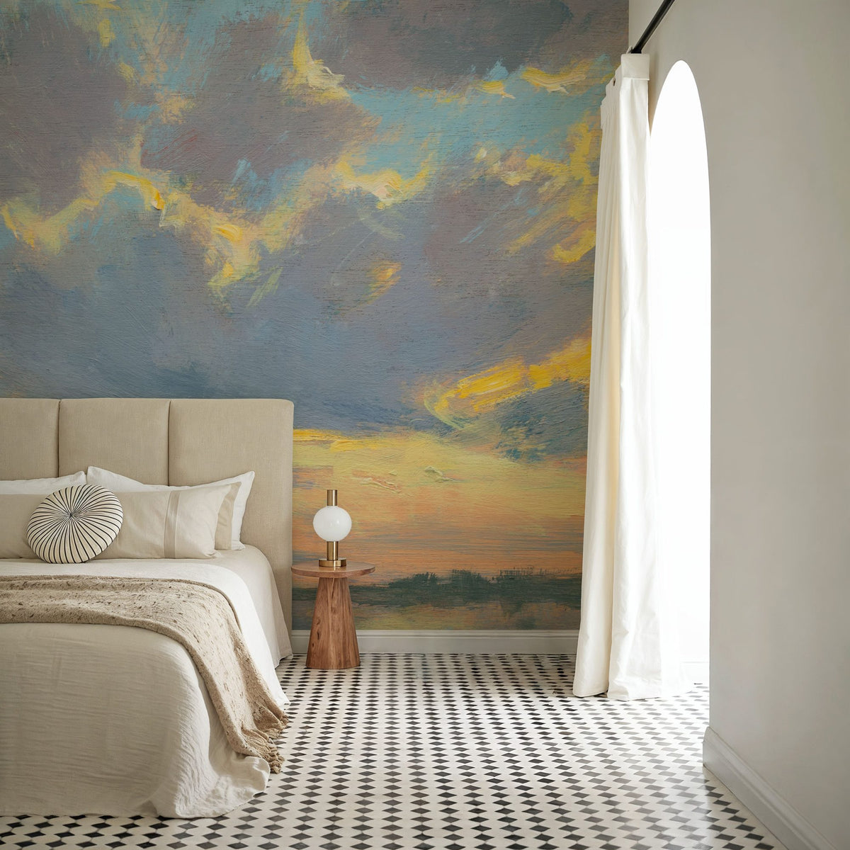 Twilight Reflections Mural Wallpaper - Neutral Tone - room preview 05