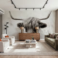 Highland Meadow Portrait BW Mural Wallpaper - room preview 05