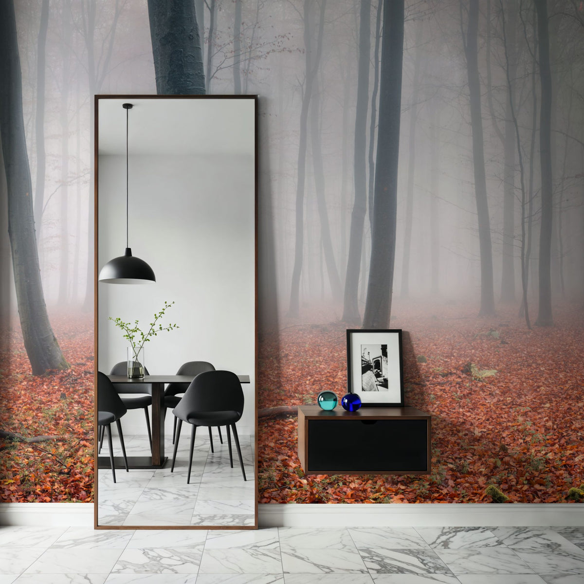 Red Autumn Leaves Mural Wallpaper - room preview 05
