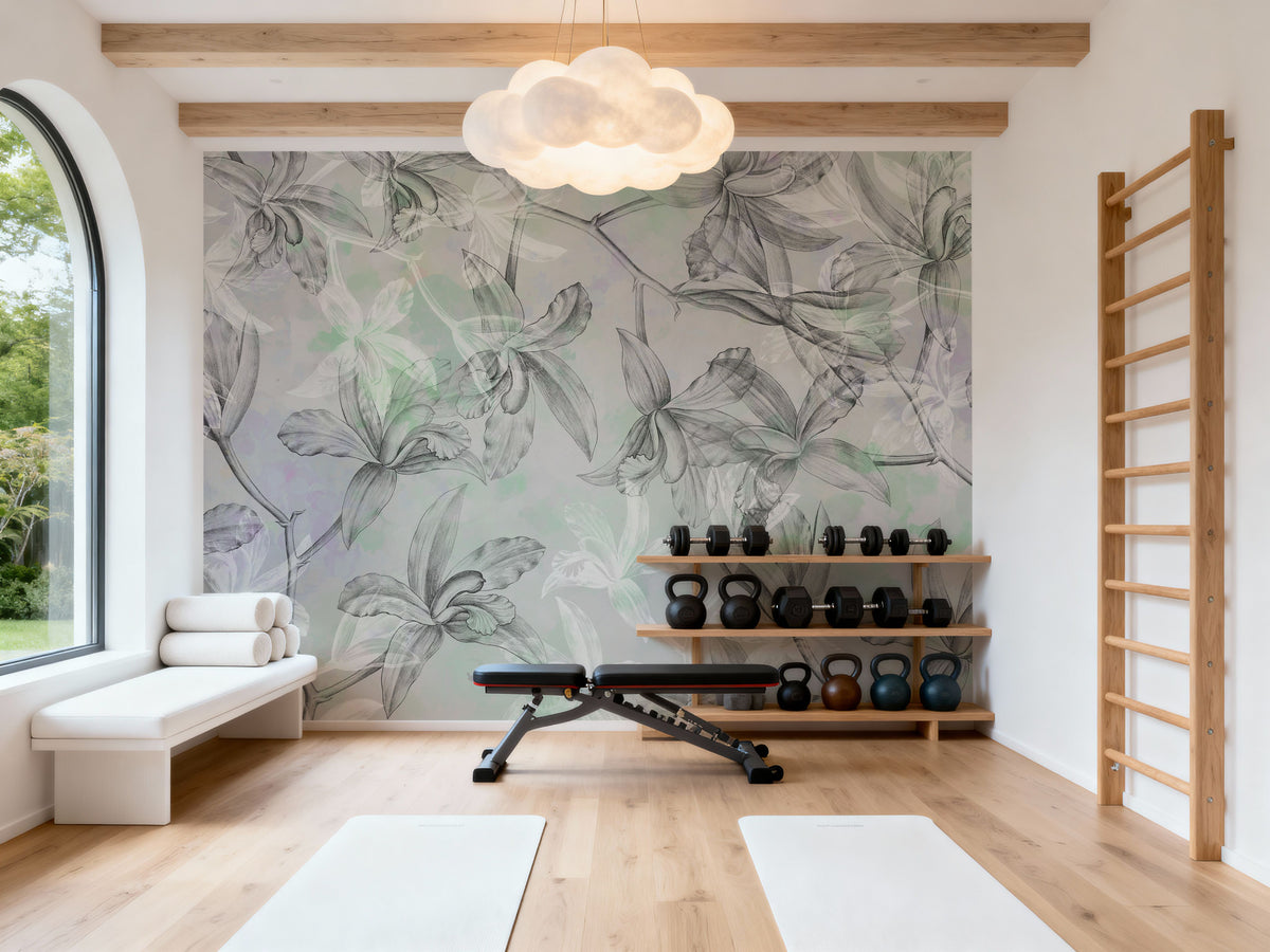 Orchids on Water Mural Wallpaper - Edition 4 - room preview 05