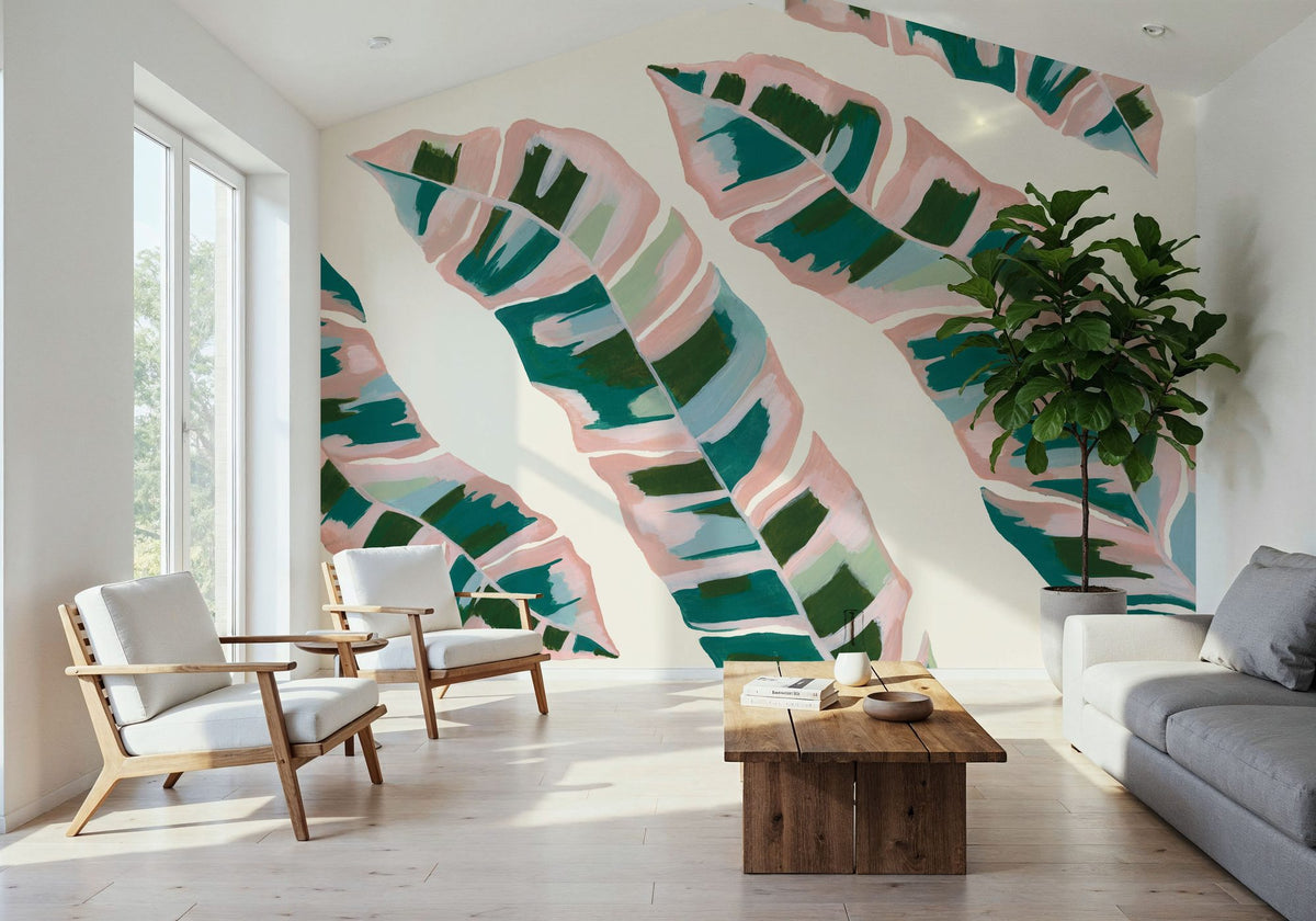 Tropical Banana Leaves Mural Wallpaper - room preview 05