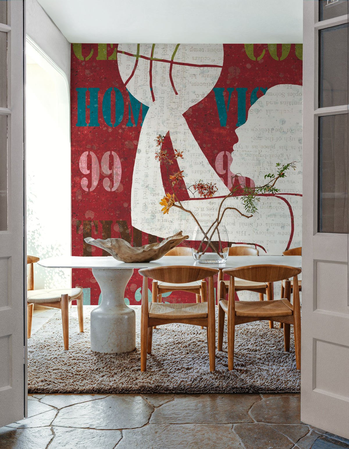 Womens Scoreboard Basketball Mural Wallpaper - room preview 05