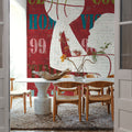 Womens Scoreboard Basketball Mural Wallpaper - room preview 05