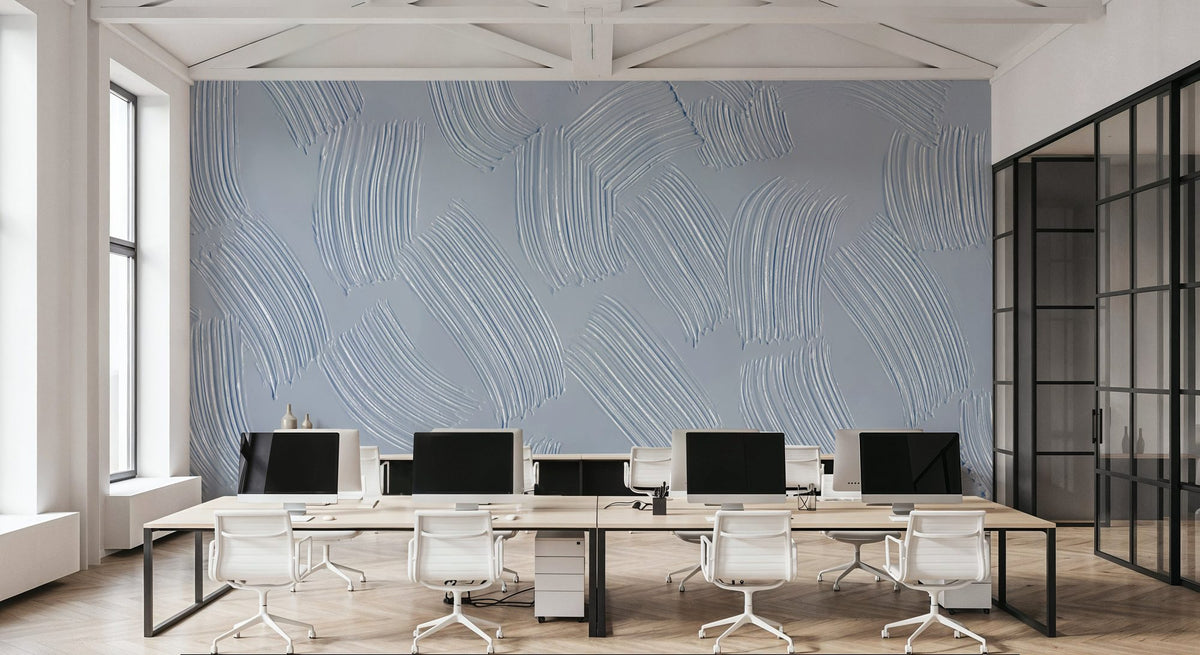 Stylized Brush Strokes, Sky Mural Wallpaper - room preview 05