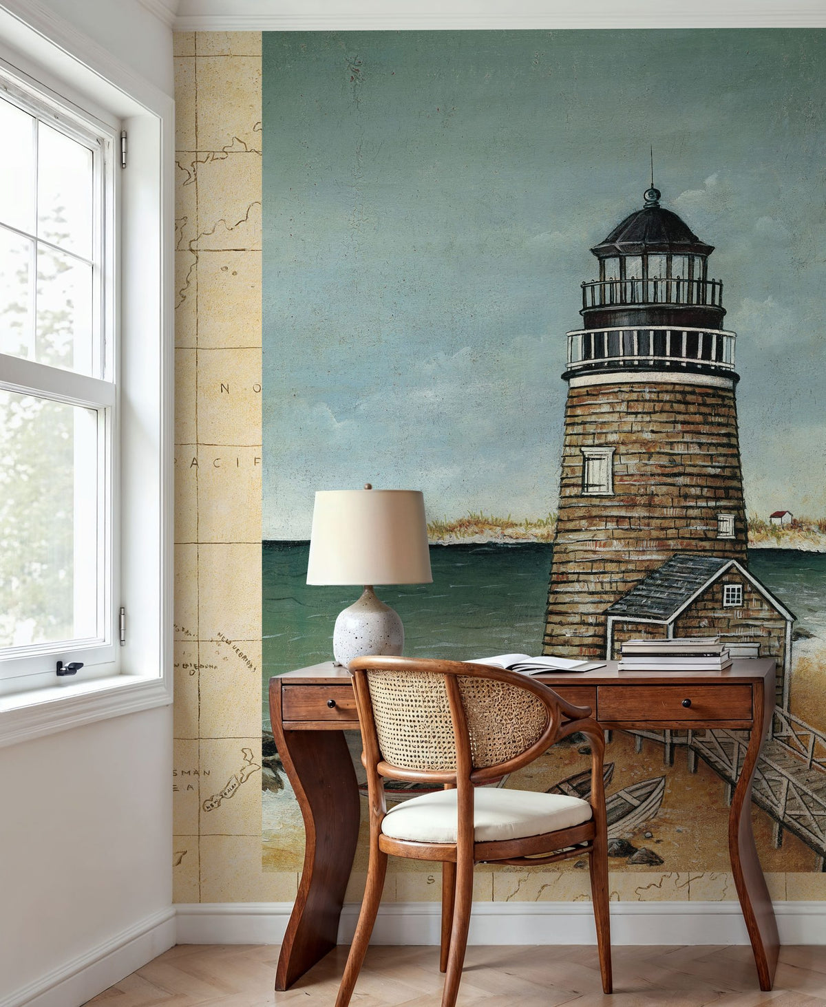 Beach House Map Mural Wallpaper - room preview 05