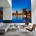 Orlando Skyline Sunset At Lake Eola Mural Wallpaper - room preview 05