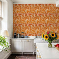Harvest Sprig Orange Mural Wallpaper - room preview 05